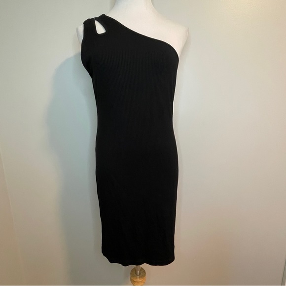 Elodie One-Shoulder Bodycon Dress Black XL - Picture 3 of 6